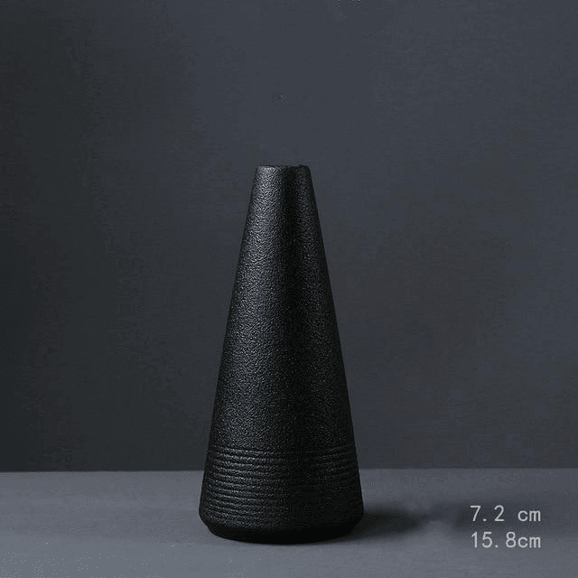 MidNight Black Textured Ceramic Vases