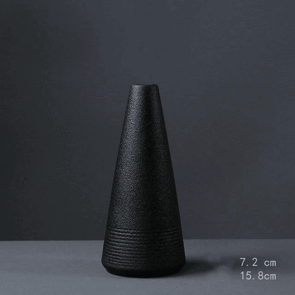 MidNight Black Textured Ceramic Vases