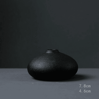 MidNight Black Textured Ceramic Vases