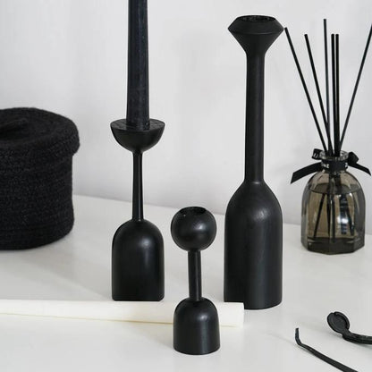 Black Taper Candle Holders