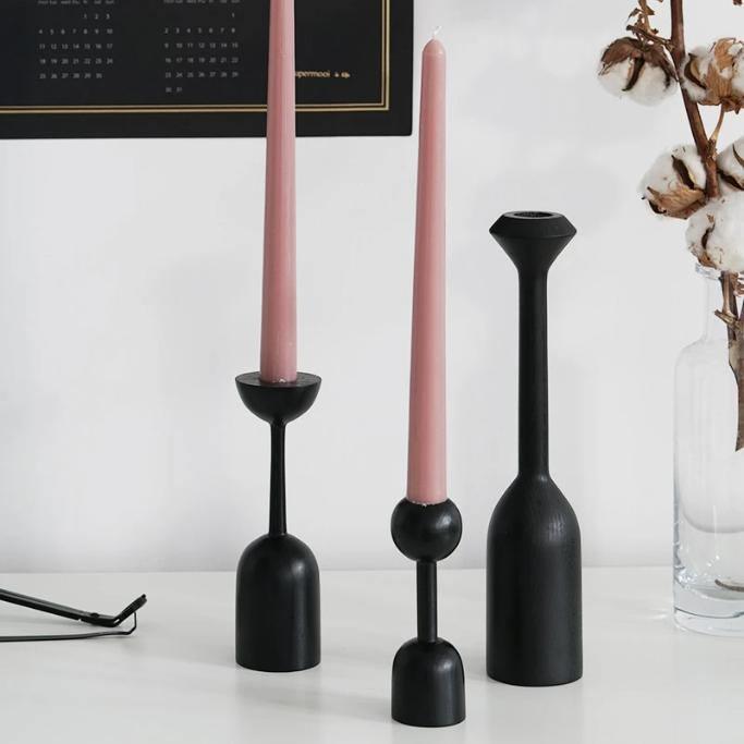 Black Taper Candle Holders