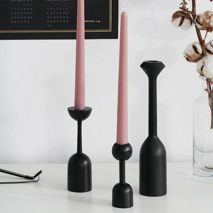 Black Taper Candle Holders
