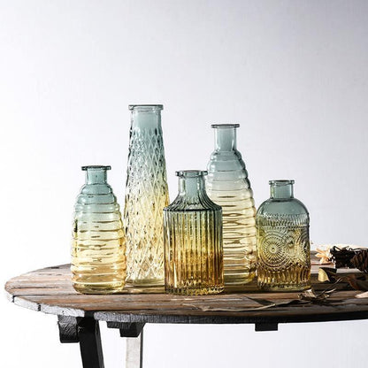 Gradient Glass Bottle Vases