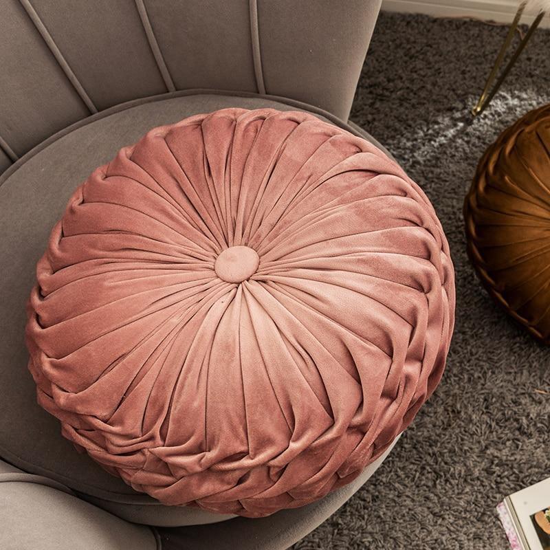 Plush Frill Circular Cushion Toss Pillow