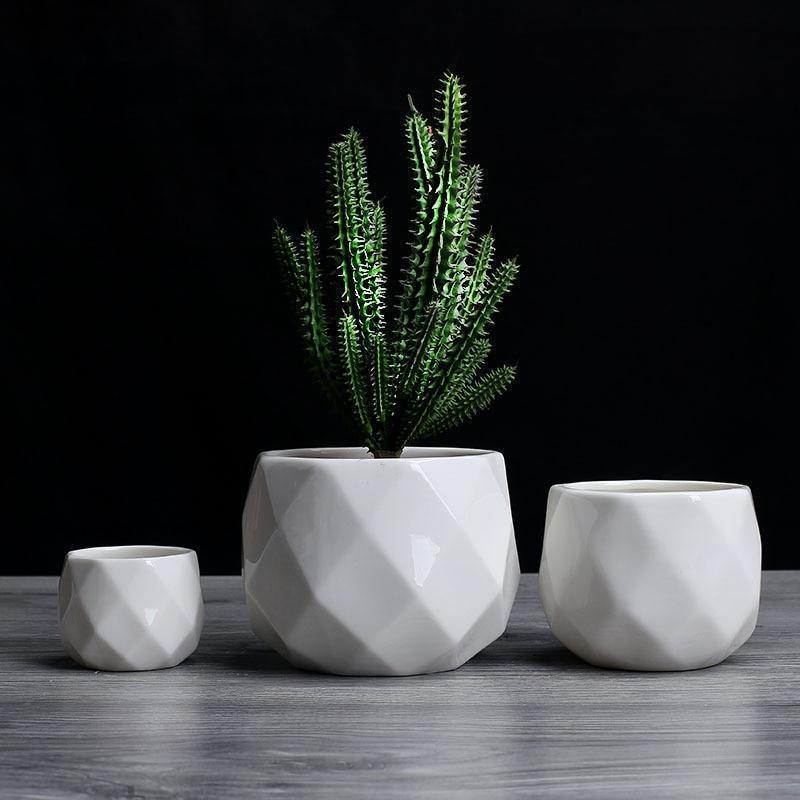 Diamond Ceramic Succulent Pots