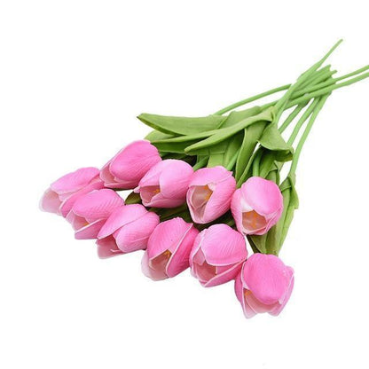 10-Piece Fake Tulips Silk Flowers