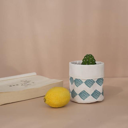 Vintage Fabric Planter Basket