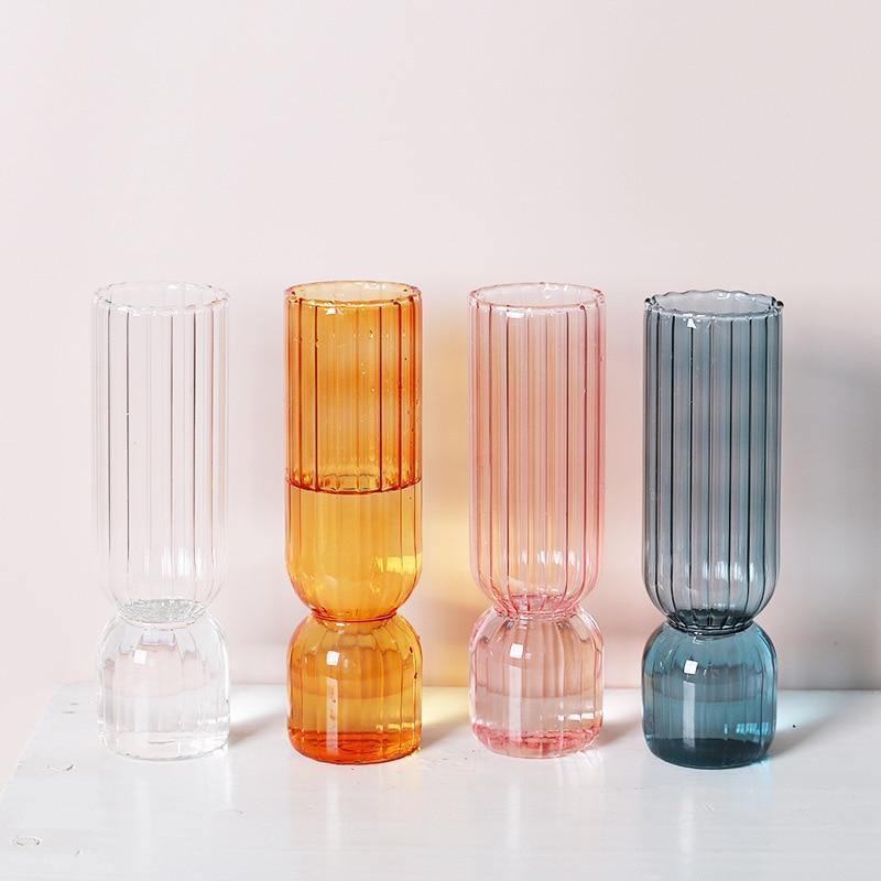 Inverted Colorful Glass Vase