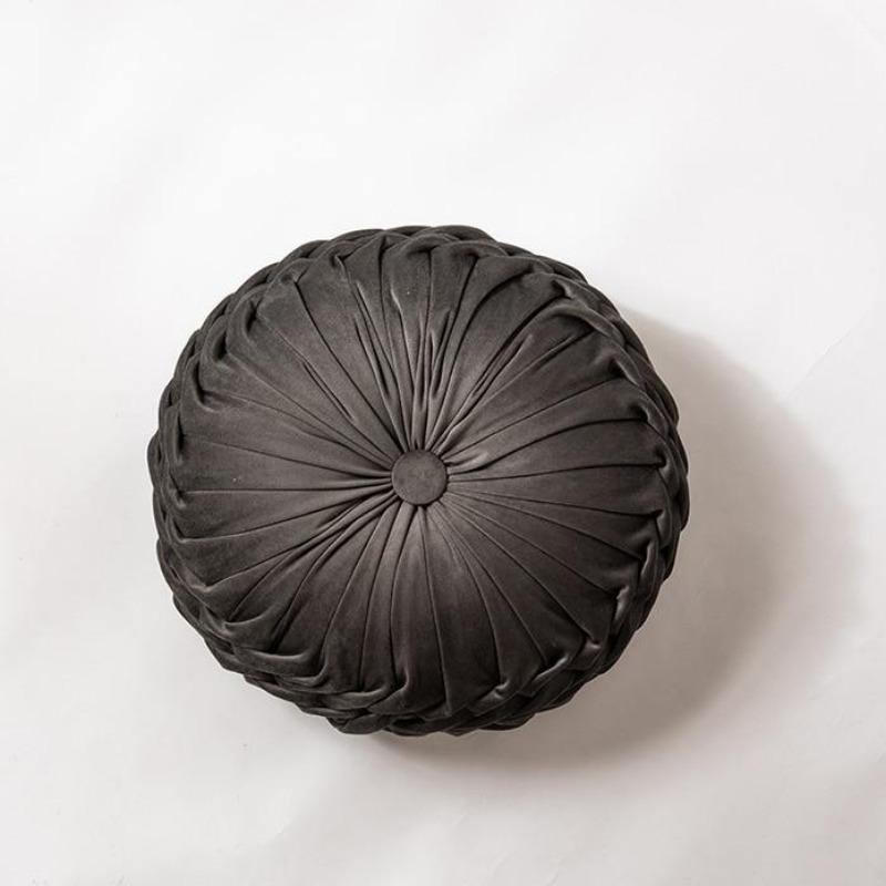 Plush Frill Circular Cushion Toss Pillow