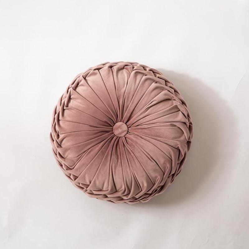 Plush Frill Circular Cushion Toss Pillow