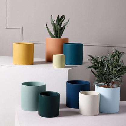 Vibrant Traditional Circular Ceramic Pot Planter