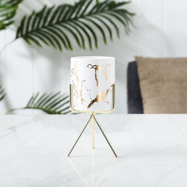 Geometric Marbled Serenity Planter