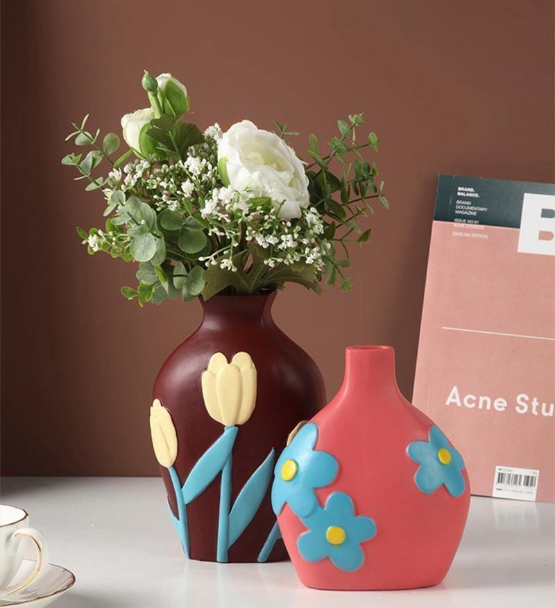 Colorful Ceramic Flower Vases