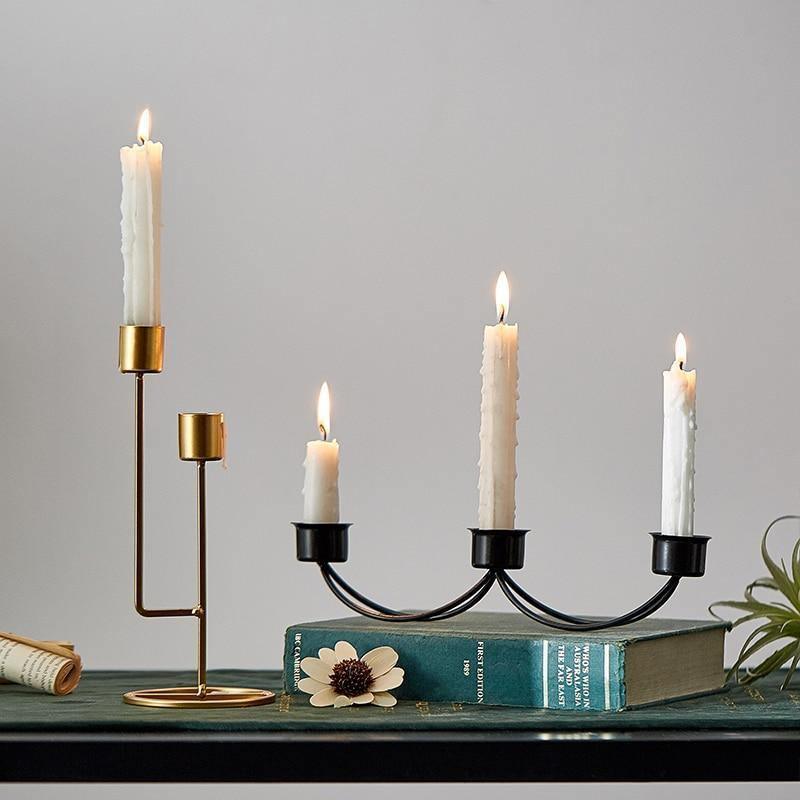 Mondrian Metal Taper Candle Holders and Candelabras