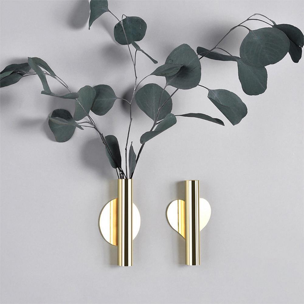 Sleek Metal Tube Vase