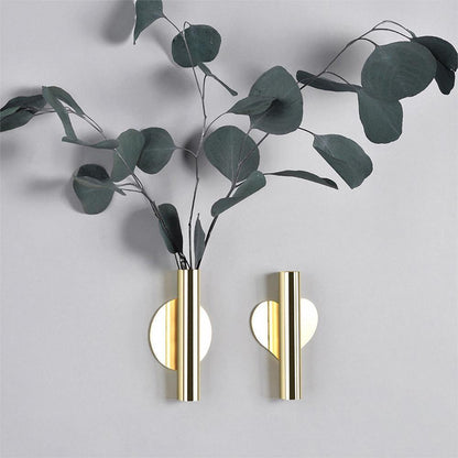 Sleek Metal Tube Vase