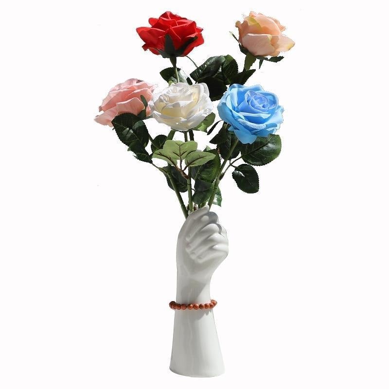 Hands of Bloom Ceramic Vase