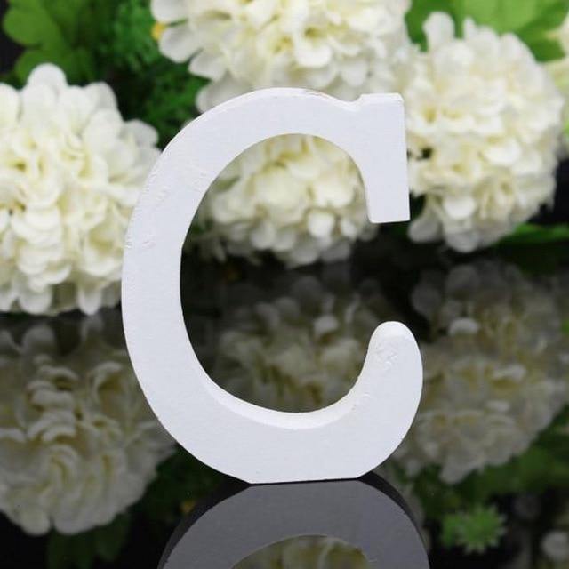White Standing Mountable Wood Letter