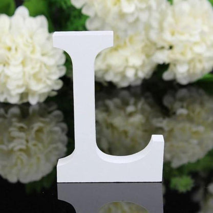 White Standing Mountable Wood Letter