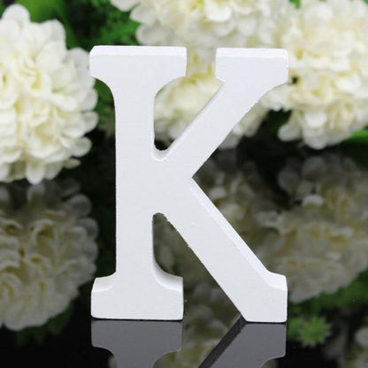 White Standing Mountable Wood Letter