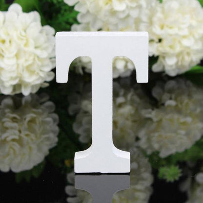 White Standing Mountable Wood Letter