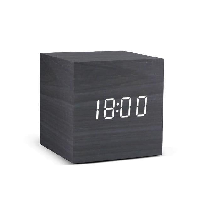 Wooden Block LED Alarm Clock