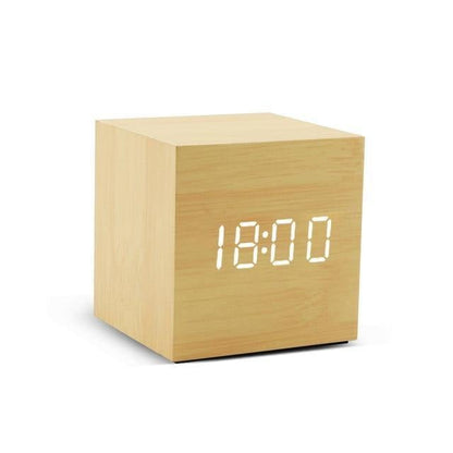Wooden Block LED Alarm Clock