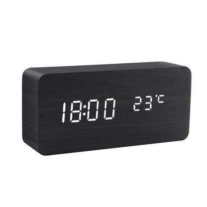 Wooden Block LED Alarm Clock