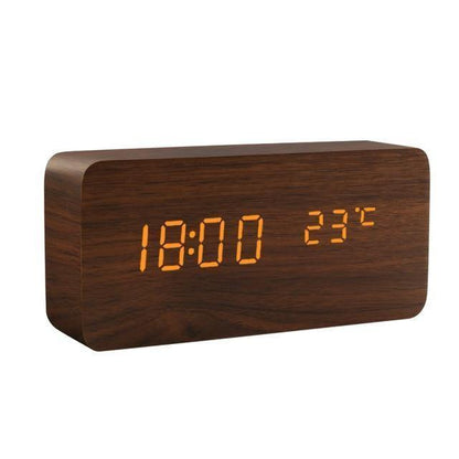 Wooden Block LED Alarm Clock