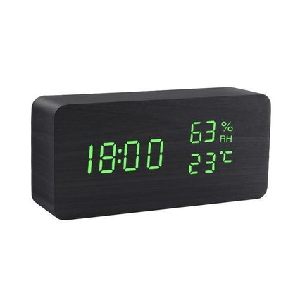 Wooden Block LED Alarm Clock