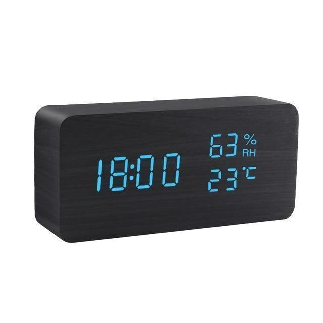 Wooden Block LED Alarm Clock
