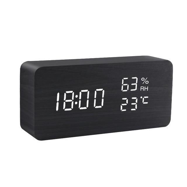 Wooden Block LED Alarm Clock