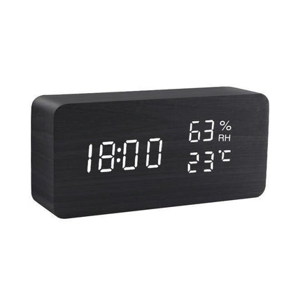 Wooden Block LED Alarm Clock