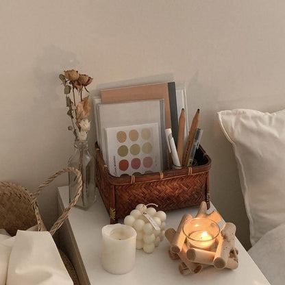 Handcrafted Beachwood Glow Candle Holder