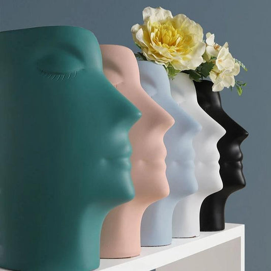 Windswept Faces Vase