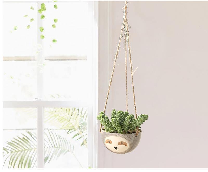 Lazy Ceramic Hanging Succulent Planter