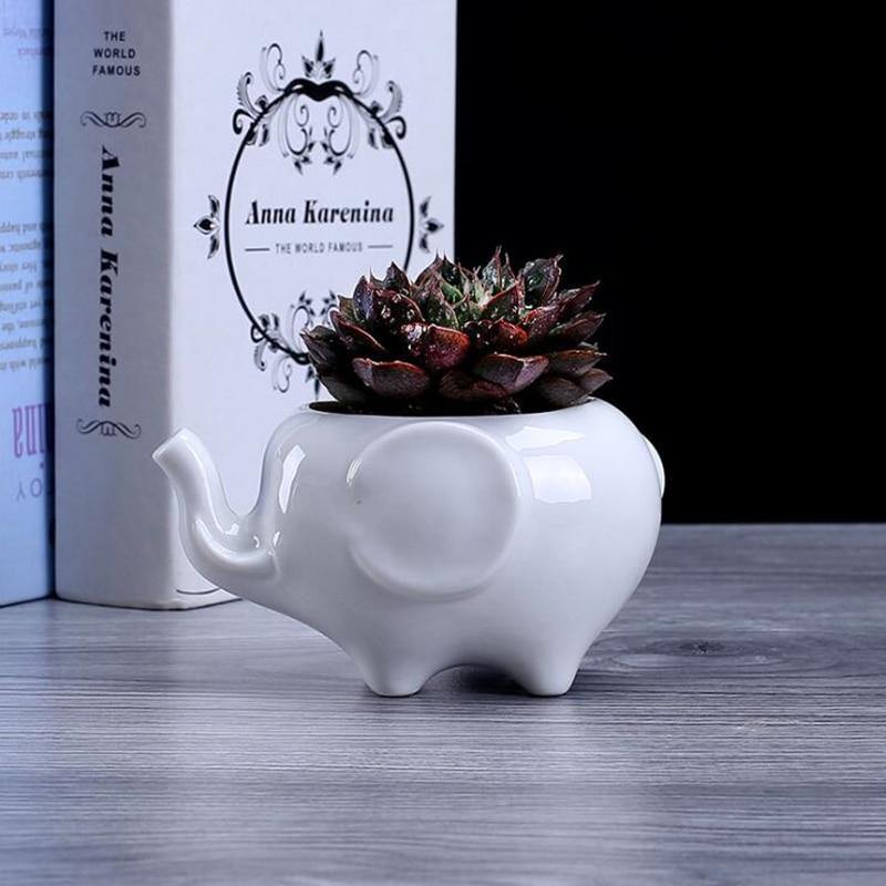 Ceramic Elephant Plant Holder