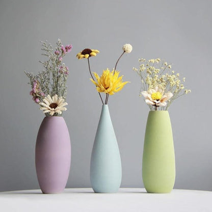 Delicate Hued Ceramic Floral Vases