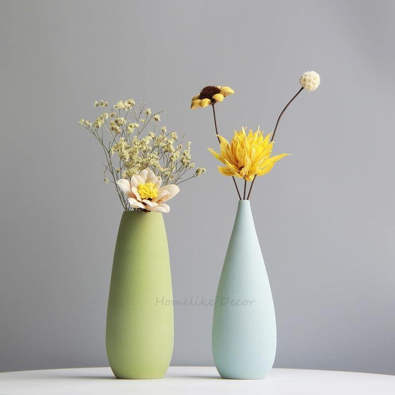 Delicate Hued Ceramic Floral Vases