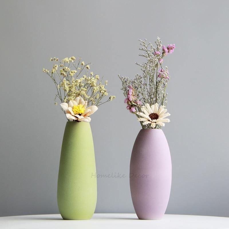 Delicate Hued Ceramic Floral Vases