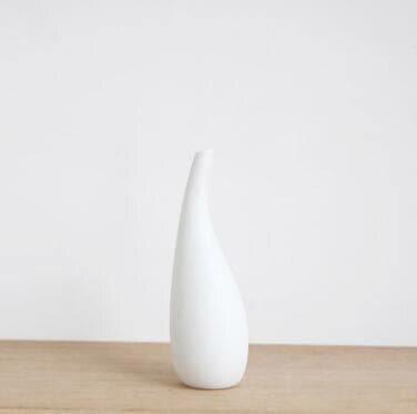 White Porcelain Vase with Water Drop Design
