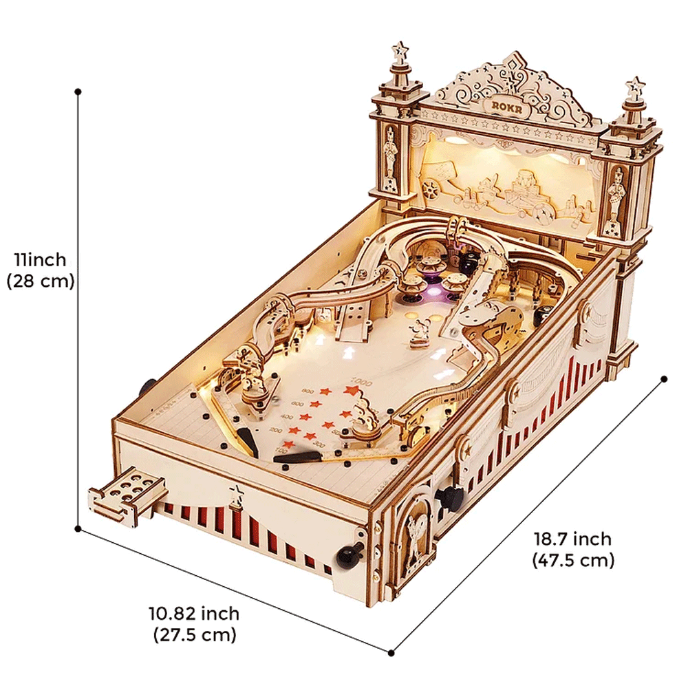 🕹️ 3D Pinball Machine Wooden Puzzle Kit