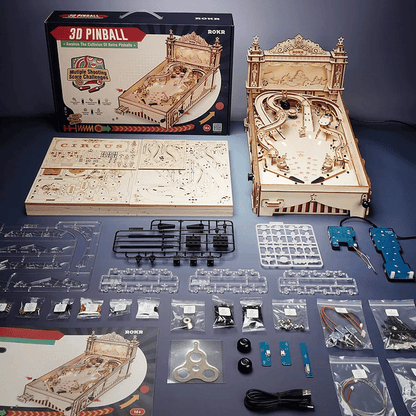 🕹️ 3D Pinball Machine Wooden Puzzle Kit
