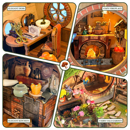 🌿 DIY Wooden Magic Ring Casa Miniature Dollhouse Kit