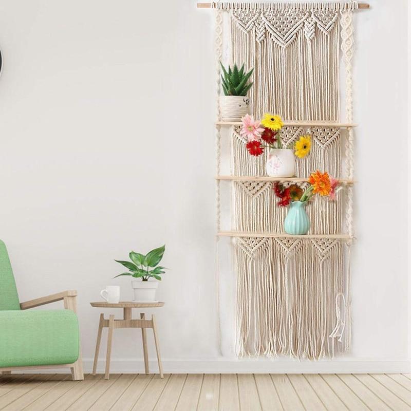 3-Level Macrame Hanging Shelves